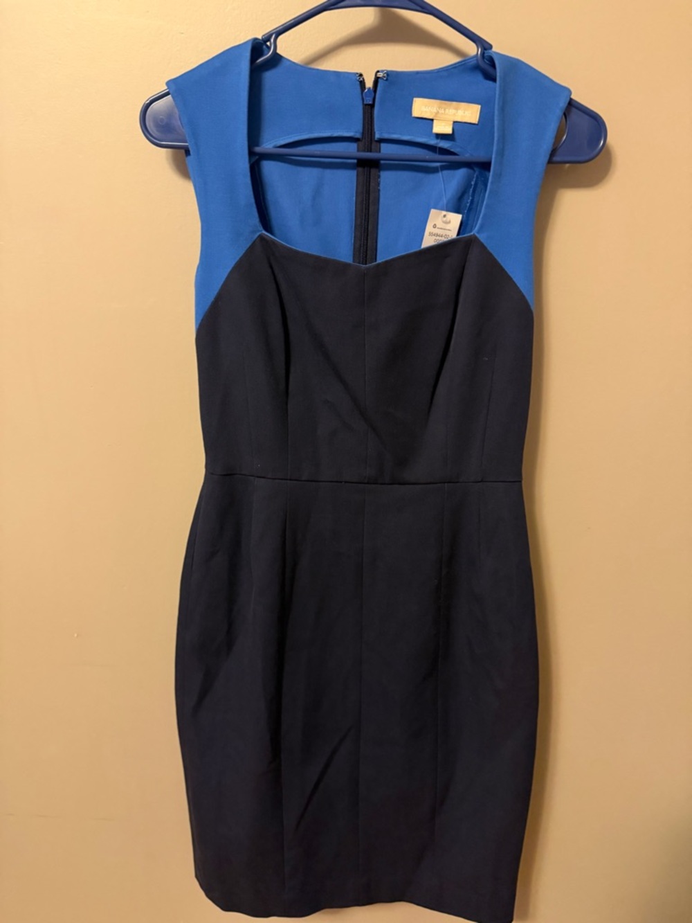 Two-Tone Blue Sheath Dress NWT Banana Republic